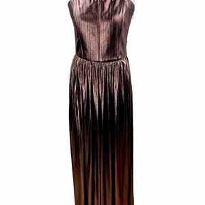 Retrofete Jaden Gown Metallic Rose Gold Silhouette Strapless Shimmering